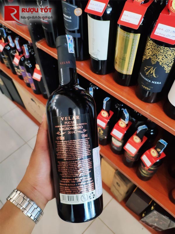 Rượu vang Ý Velar Negroamaro Puglia 750ml