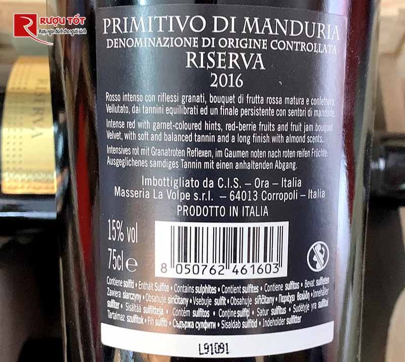 vang uno 1 Primitivo di Manduria