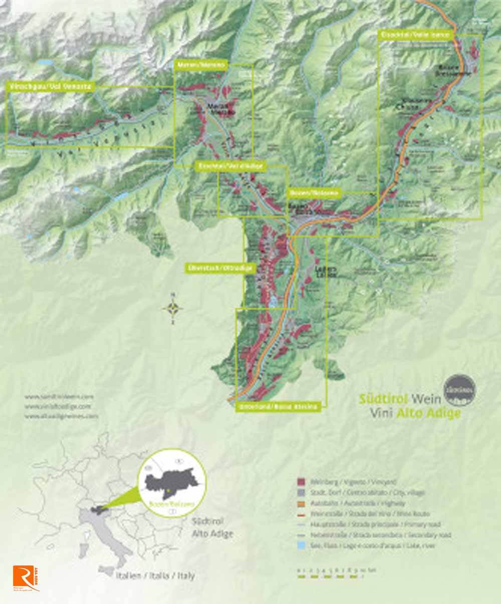  Bạn sẽ tìm thấy hầu hết Gewurztraminer đến từ Trentino Alto Adige ở Bắc Ý.