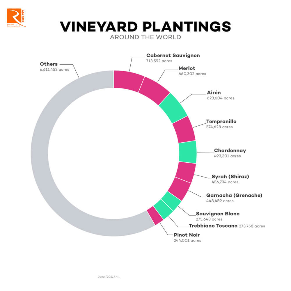 Các vườn nho trên toàn thế giới được thực hiện vào năm 2011