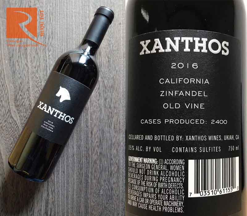 Rượu vang Xanthos Zinfandel old vines 