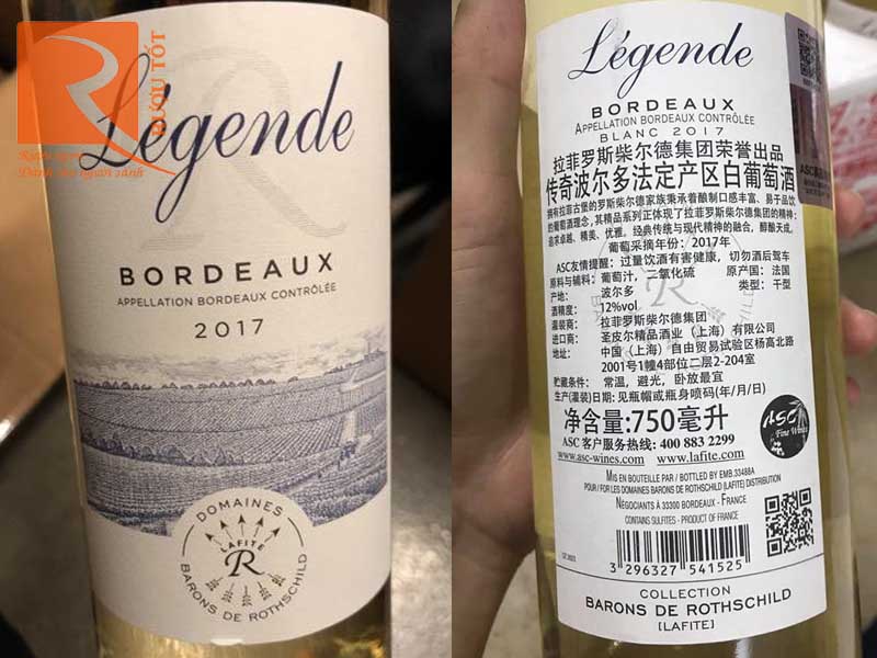 Vang trắng Legende Bordeaux Blanc Domaines Barons de Rothschild