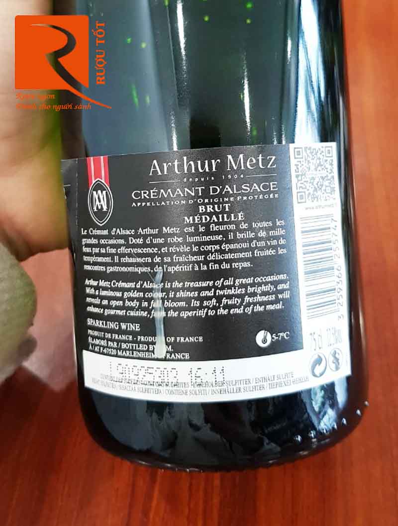 Rượu vang Arthur Metz Cremant Dalsace Brut Medaille