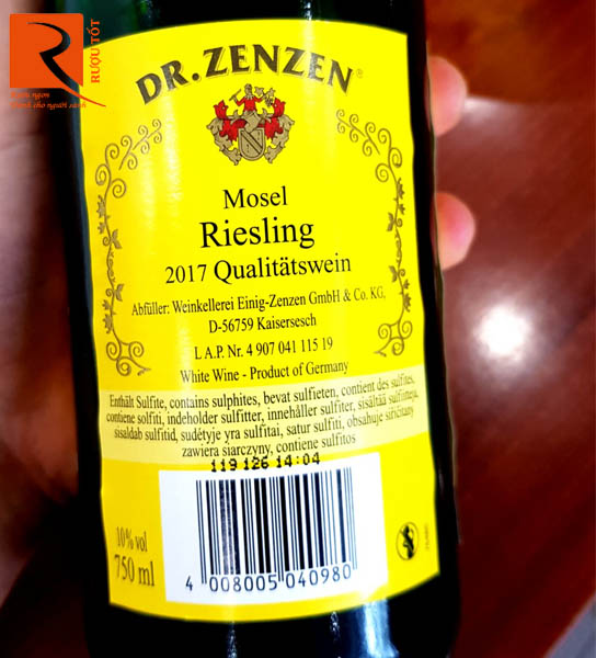 Rượu vang DR Zenzen Riesling Mosel 10%