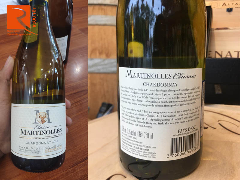 Vang Pháp Martinolles Domaine Chardonnay Classic Pays DOC