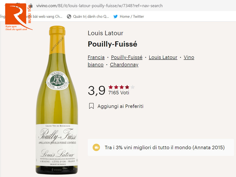 Rượu vang Pháp Pouilly Fuisse Louis Latour