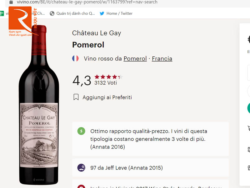 Rượu vang Pháp Chateau Le Gay Pomerol