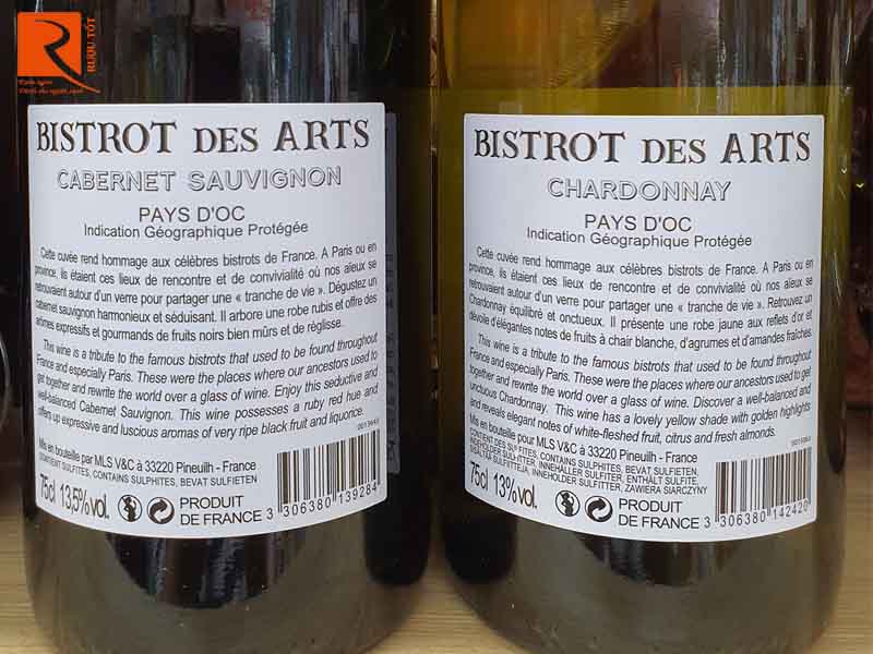 Rượu vang Pháp Bistrot des Arts Red - White