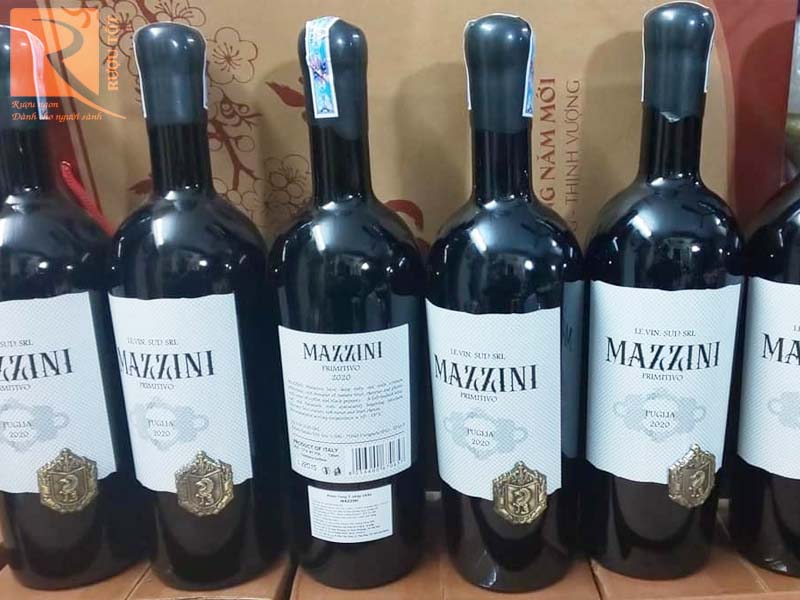 Rượu Vang Mazzini Primitivo Pulia 17 độ Gía rẻ