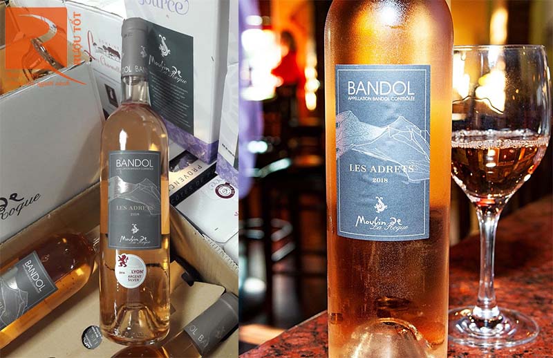 Rượu Vang Bandol Les Adrets Rose Moulin de la Roque
