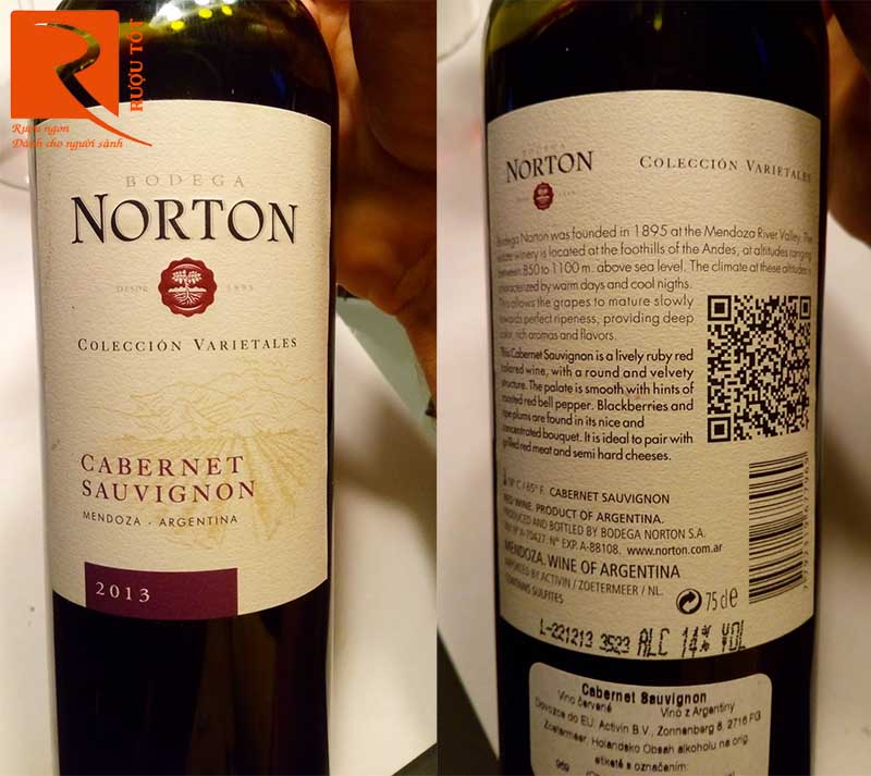 Rượu Argentina Norton Cabernet Sauvignon Coleccion Varietales Bodega