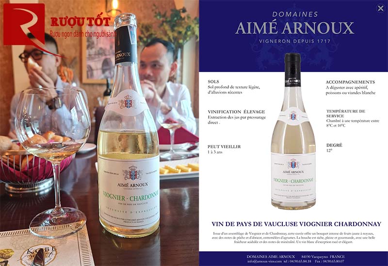 Vang Pháp Viognier Chardonnay Aimé Arnoux