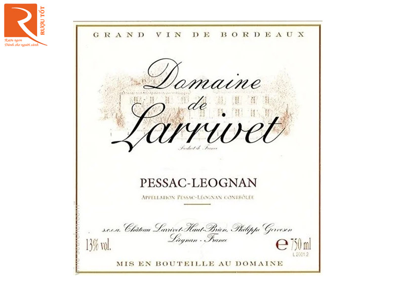 Rượu vang Pháp Domaine de Larrivet trắng