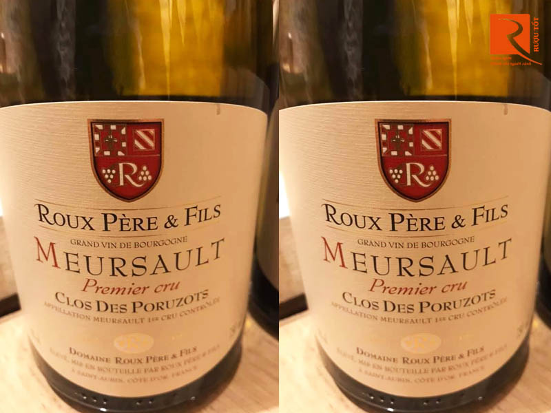 Rượu vang Pháp Meursault Clos des Poruzots Roux Pere Fils Cao cấp