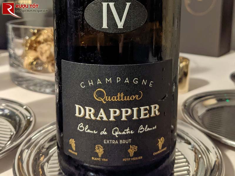 Vang Pháp Champagne Drappier Quanttuor Blanc de Quantre Blancs