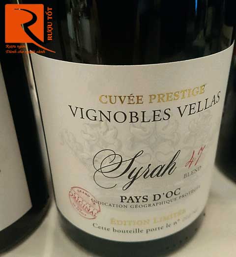 Rượu vang Vignobles Vellas Syrah 47 Cuvee Prestige