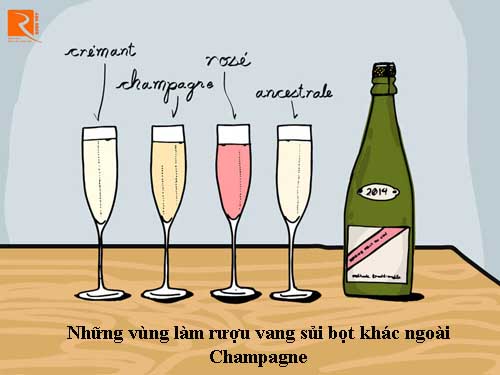 Những vùng làm rượu vang sủi bọt khác ngoài champagne