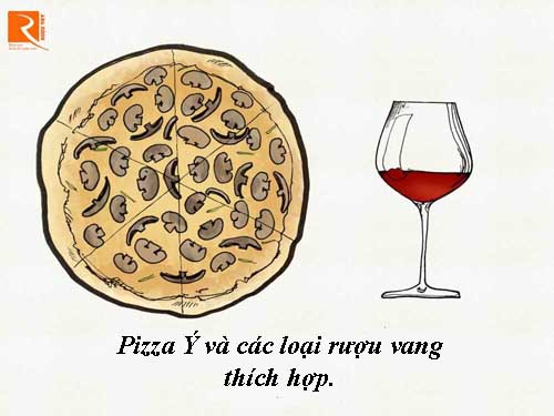 Pizza Ý và các loại rượu vang thích hợp.