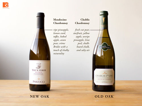 Sự khác nhau cơ bản giữa chai Chardonnay có tuổi và uống ngay.