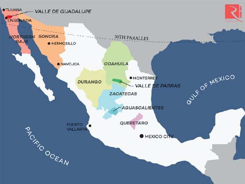 Tổng hợp các loại rượu vang của Mexico.