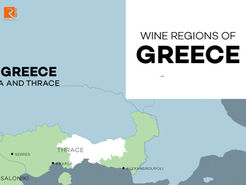 Bản đồ rượu vang của Hy Lạp.