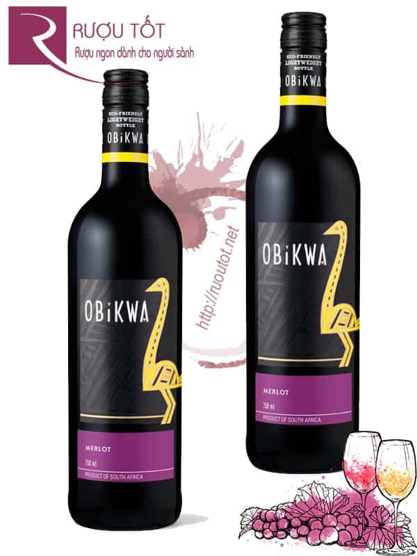 Rượu Vang Obikwa Merlot Western Cape Thượng hạng