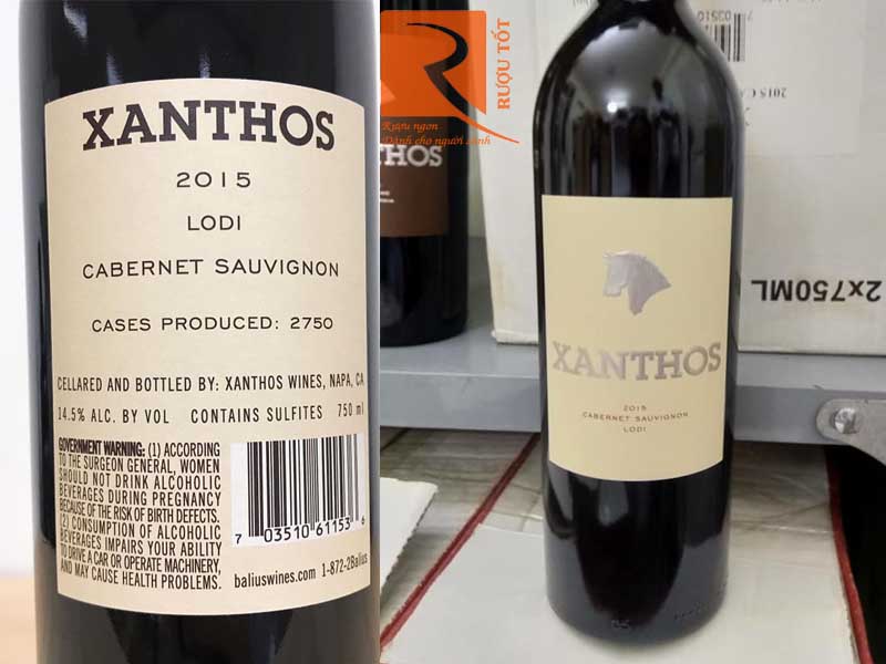 Vang đỏ Xanthos Cabernet sauvignon Lodi