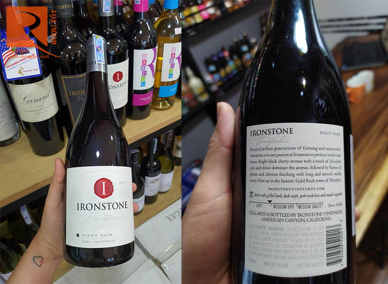 Rượu Vang Mỹ Ironstone Pinot Noir