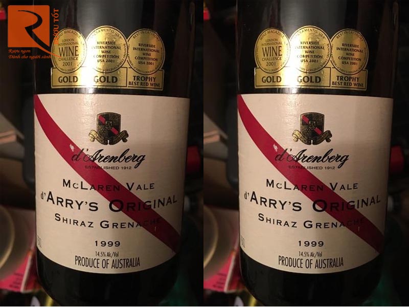 Rươu vang D'Arry's Original Shiraz Grenache D'Arenberg