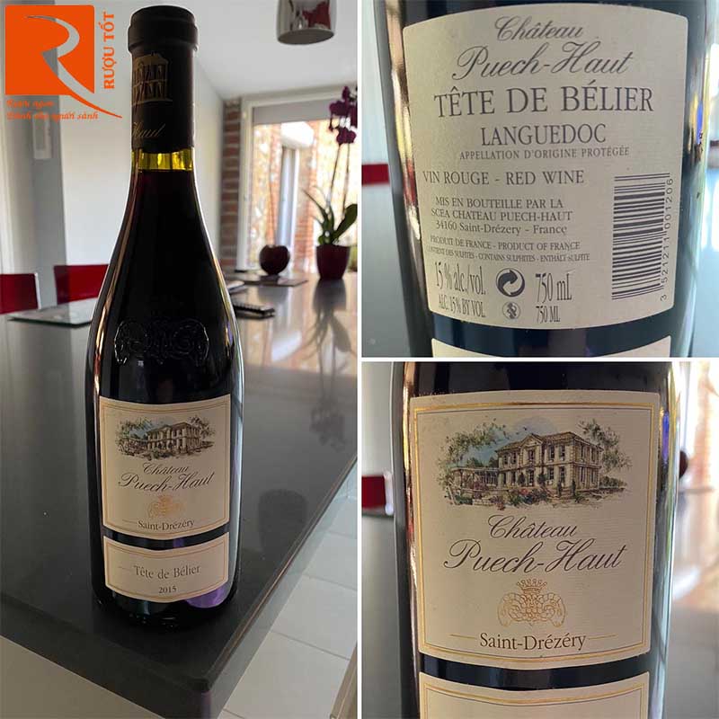 Rượu Vang Chateau Puech Haut Tete de Belier Red