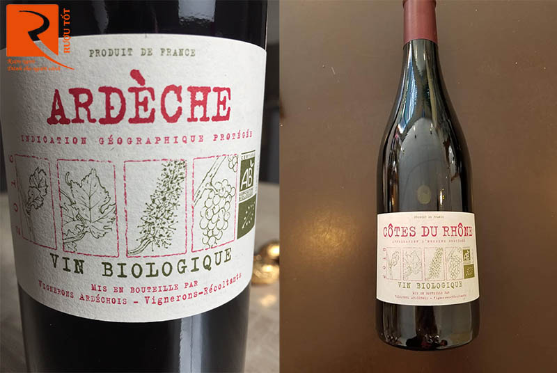 Rượu Vang Ardeche Vignerons Ardechois Vin Biologique