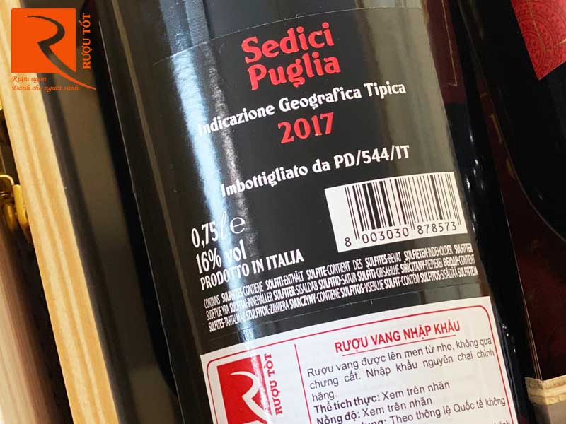 Vang Ý 16 Sedici Puglia IGT 750ml