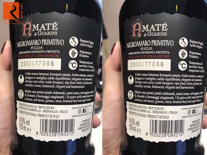 Amate di Guarini Negroamaro Primitivo