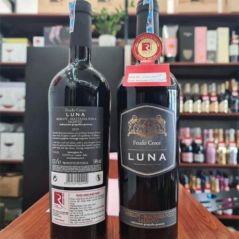 Vang Ý Luna Feudo Croce Merlot Malvasia Nera Salento