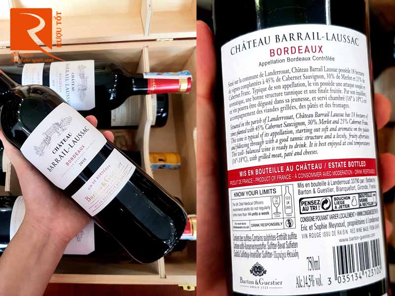 Vang Pháp Chateau Barrail Laussac B&G Bordeaux AOP