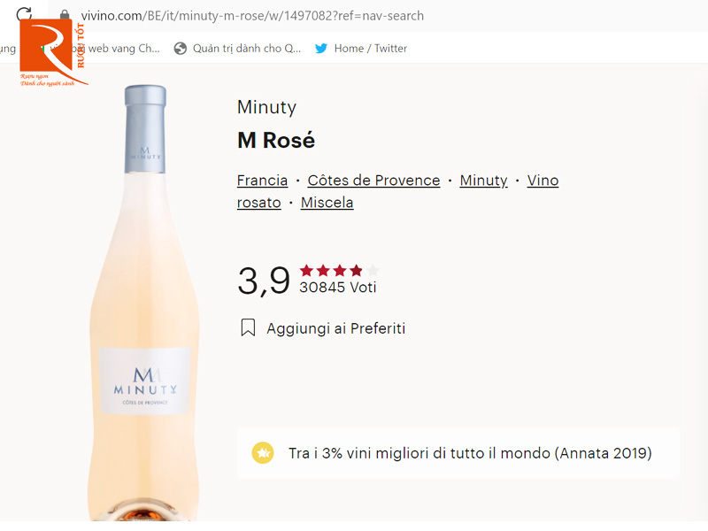 Vang Pháp M Minuty Rose Cotes de Provence