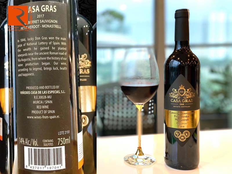 Rượu vang Casa Gras Organic Tempranillo Syrah