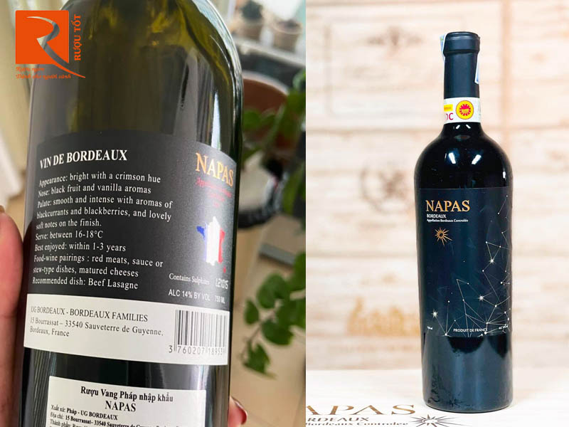 Vang Pháp Napas Vin De Bordeaux