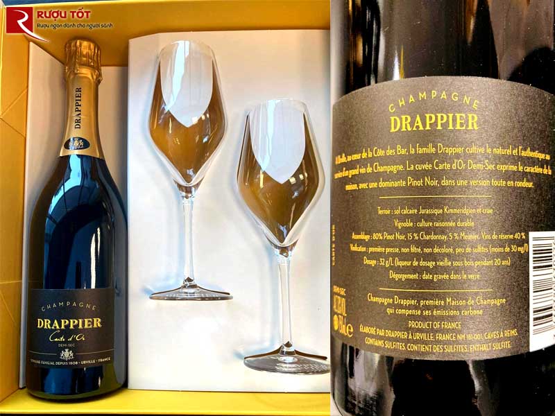 Rượu vang Pháp Champagne Drappier Carte d'Or Demi Sec