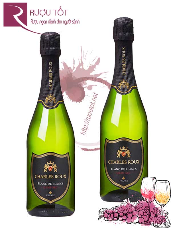 Rượu Vang Nổ Charles Roux Blanc De Blancs Burgundy Cao cấp