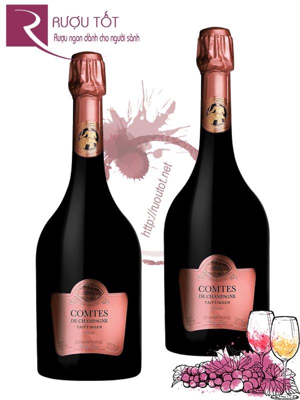 Rượu Vang Nổ Comtes de Champagne de Taittinger Rose Brut