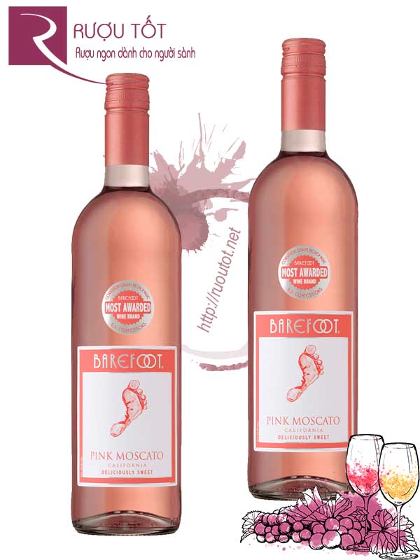 Rượu Vang Barefoot Varietal Pink Moscato Cao Cấp