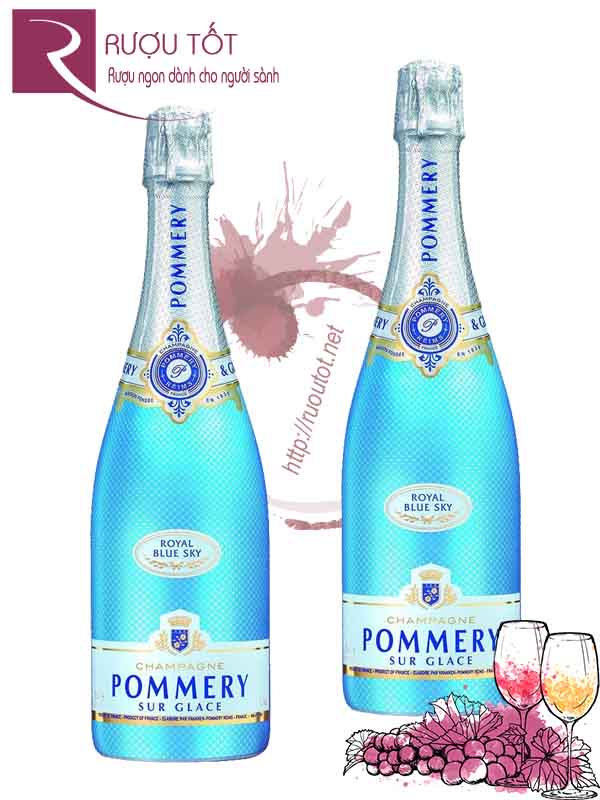 Champagne Pháp Pommery Royal Blue Sky Chính Hãng