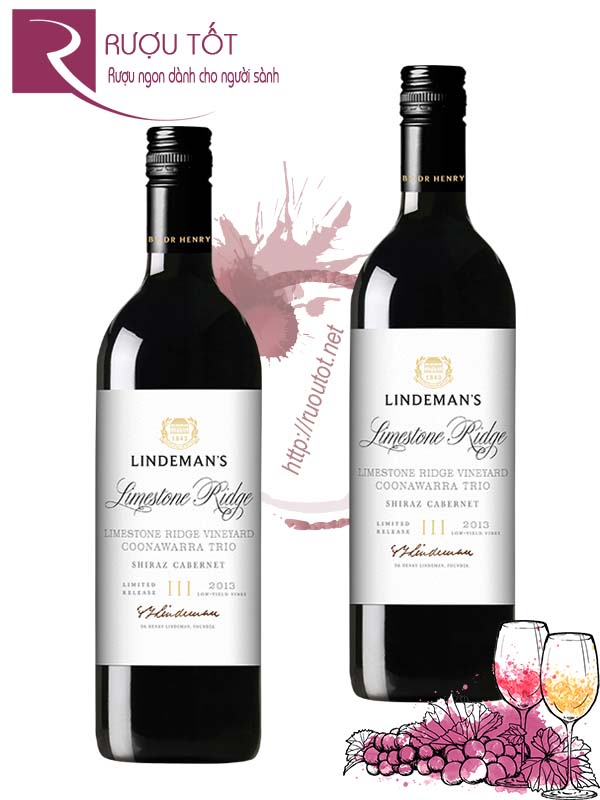 Rượu vang Lindemans Limestone Ridge Trio Cabernet Shiraz Thượng hạng