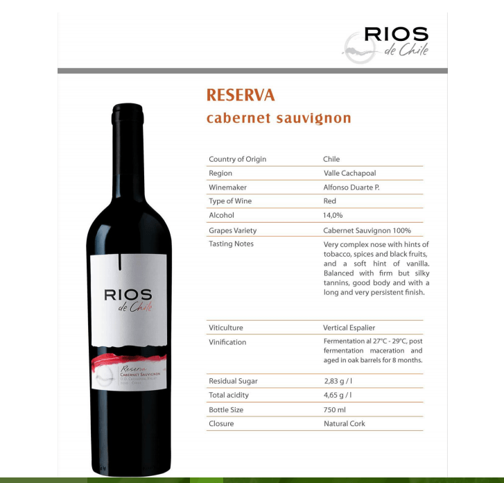 Vang Rios Reserva Cabernet Sauvignon