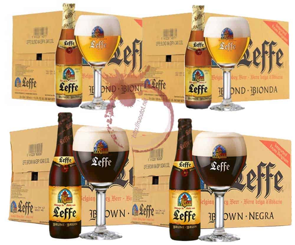 Bia Leffe Vàng Blonde - Nâu Đen Brune 33cl