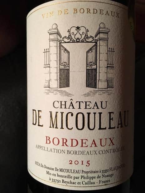 Rượu vang Chateau De Micouleau Bordeaux