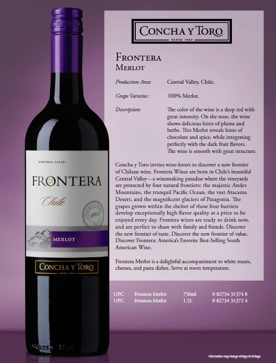 Rượu vang Chile Frontera Merlot