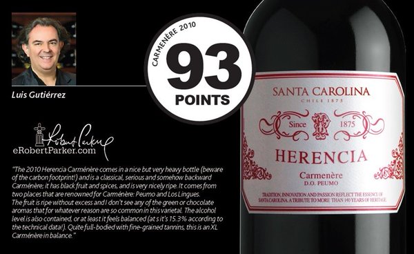 Rượu vang Chile Herencia Carmenère