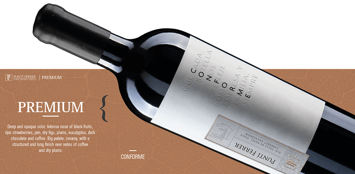 Vang Chile Punti Ferrer Conforme Cabernet Sauvignon